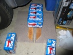 I call this the 'Who Dah? Pepsi technique' of holding down carpet for drying.