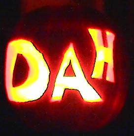 Close up of What Dah?'s award winning DAH pumpkin!