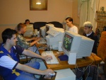 starting from rear right side: Whodah, WhatDah, HowDah, the kid from down the street, and WhyDah at the second LAN party we ever had =)