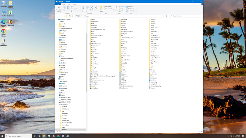 HP EX950 Windows folder