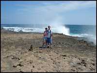 Near the natural bridge in Aruba.