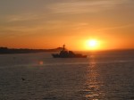 Cool shot of a navy boat.