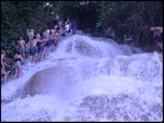 The falls in Jamaica that we hiked.